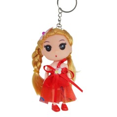 Кукла брелок в красном платье бабочка
