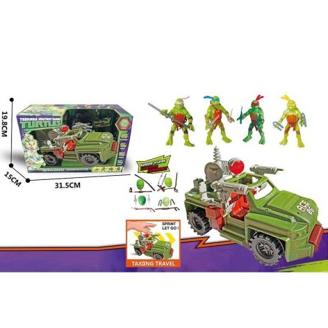 Набор героев машина, 4 ракушки, подвижные элементы, в кор. 19,8*31,5*15 см