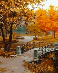 Набір для розпису по номерах Осінній парк Strateg розміром 40х50 см (GS1373)