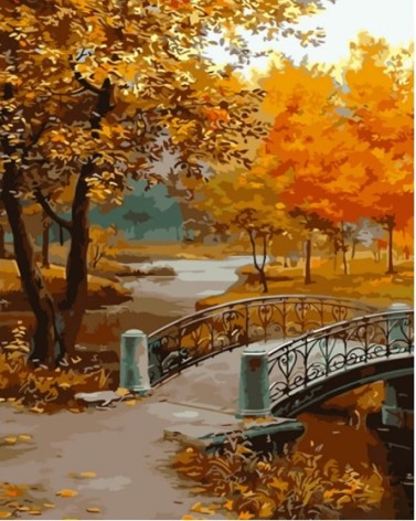 Набір для розпису по номерах Осінній парк Strateg розміром 40х50 см (GS1373)