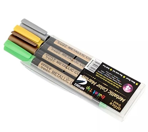 Набір маркерів металік 4 шт, круглий наконечник