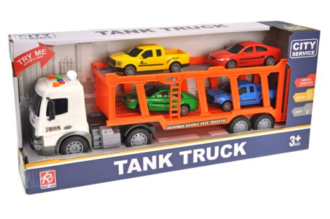 Автовоз з машинками інерційний, озвучений зі світлом в кор. 