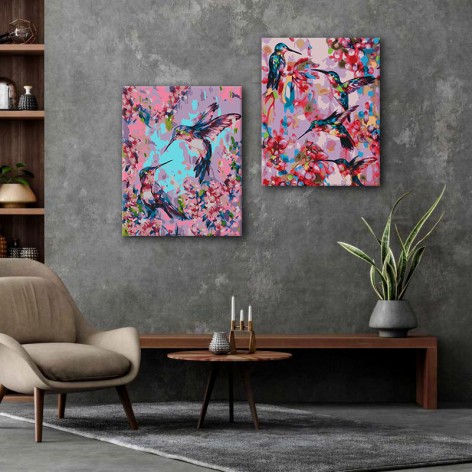 Набір картин за номерами Riviera Blanca "Весняний сад" 40x50 см 2 шт (ITR-110)