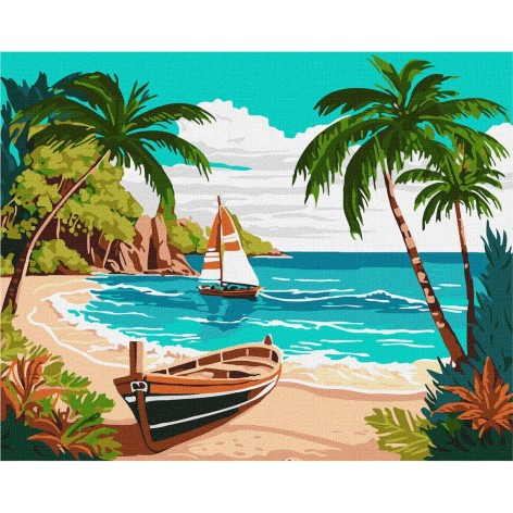 Набір для розпису по номерах. "Узбережжя океану" 40х50 см