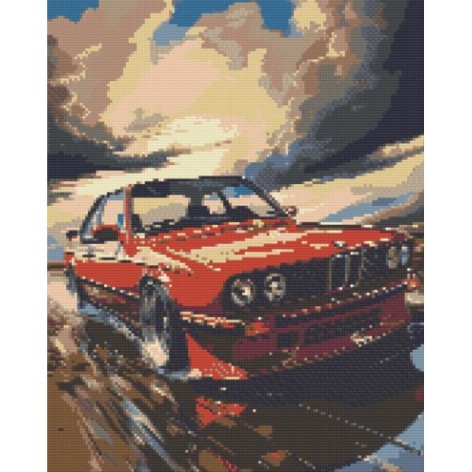 Алмазная мозаика "Авто. BMW E34" 40х50 см