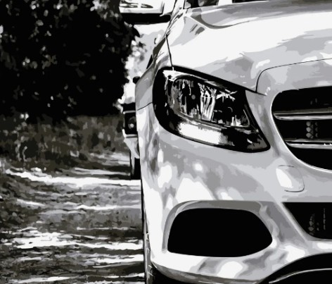 Набір для розпису по номерах Погляд Мерседесу Strateg розміром 40х50 см (DY093)