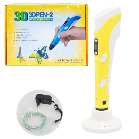 Набор 3D-ручка в коробке (Желто-белый)