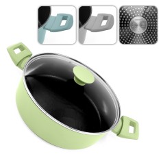 Каструля з кришкою лита мармур 