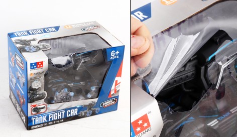 УЦЕНКА 30% Р/К танк пульт управления 2,4 GHz, акум. 3,7V, стреляет орбизами, 4WD, звук, свет, в корр. 