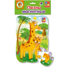 Пазлы на магните А5 "Жирафики" (украинско-русская)