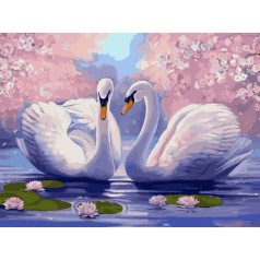 Роспись по номерам Пара лебедей