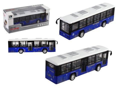 Автобус игрушечный Chengmei Toys со звуками, открыванием дверей, инерционный, 20 см, 3 цвета (CLM-0771A)