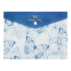 Папка конверт на кнопці ARABESKI, А5, матовий напівпрозорий, пластик, синій, ціна за 2 шт.