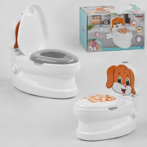 Горщик дитячий Pilsan "Собачка" у вигляді унітазу зі знімною чашею білий