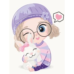 Картина за номерами: Дівчинка з кроликом