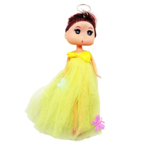 Лялька-брелок у бальній сукні, жовтий
