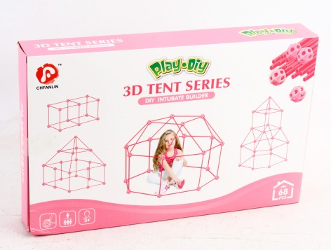 УЦЕНКА 30% Конструктор каркас, кульки, палички, 68 деталей, 2 кольори, в кор-ці, 36-23-5см /24/