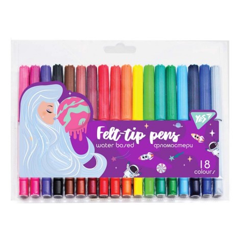 Фломастеры YES 18 цветов Cosmic girl