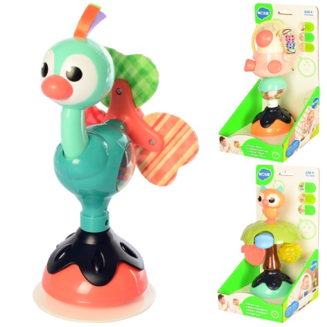 Погремушка птичка, на присоске, 22см, 3виды, в кор-ке, 13,5-25,5-12,5см 