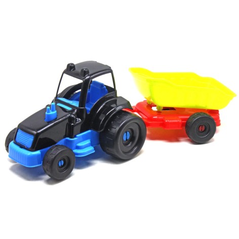 Трактор с прицепом М черный+салатовый+синий