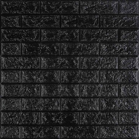 3D панель Sticker Wall "Цегла Чорна" 700x770x3мм для внутрішніх робіт (SW-00000584)