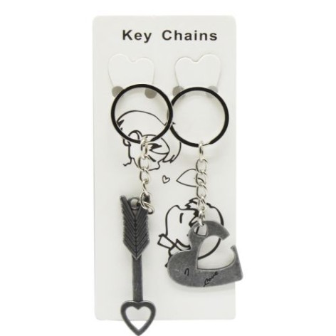 Парні брелоки "Серце зі стрілою"