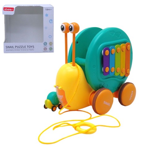 Каталка-ксилофон Abeien "Равлик" з шестернями бірюзовий