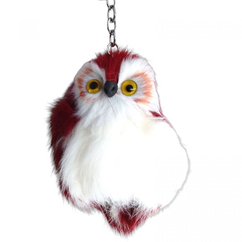 Брелок сова вишнева