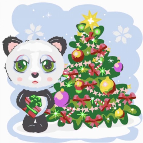 Набор для росписи по номерам Енот Strateg размером 30х30 см (ES226)