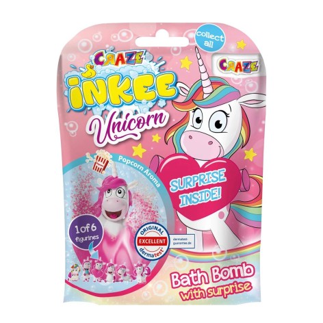 Ароматная бомбочка для ванны с игрушкой Inkee - МИЛЫЕ ЕДИНОРОЖКИ (в диспл., в ассорт.)