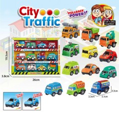 Набір іграшкового транспорту інерція City Traffic 12 машинок в комплекті, в коробці 19,5*26*3,8 см