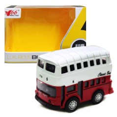 Металевий інерційний двоярусний автобус червоний