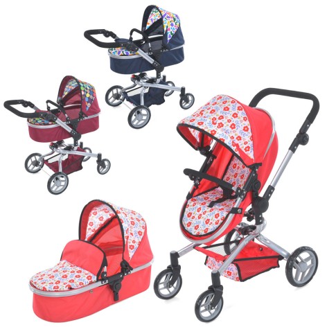 Коляска для куклы, зимняя, регул. ручка, колеса 4шт, корзина, в кор-ке, 61-39-19см 