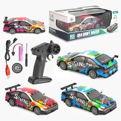 Радіокерована машинка акумулятор 3.7 V пульт 2.4 GHz змінні колеса гумові шини 2 кольори