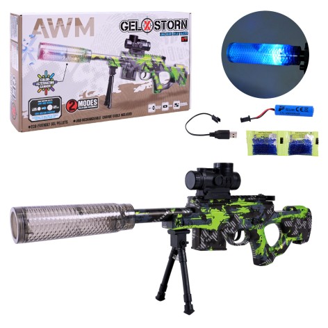 Автомат аккумулятор,свет,стреляет гелевыми пулями,в кор.43,5*23,5*7см 