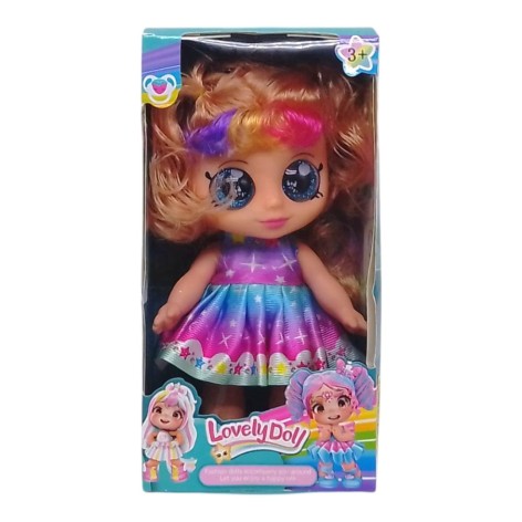 Кукла "Lovely Doll", 22 см (розовая) (подсветка, веселая песенка, подвижные части)