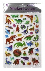 Наліпка пластикова м'яка 14*26см, Динозаври  20шт/уп