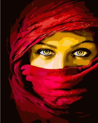 Набір для розпису по номерах Погляд східної принцеси Strateg розміром 40х50 см (GS202)