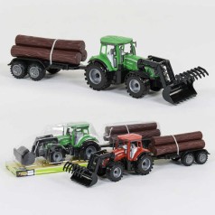 Трактор с прицепом инерция, 2 вида, в слюде 