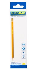 Олівець графітовий Professional 3H, жовтий, без гумки, 12 шт. в коробці