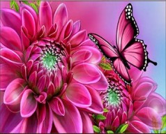 Набір для творчості алмазна картина Метелик на яскравих квітках  Strateg розміром 30х40 см кр (GM79612)