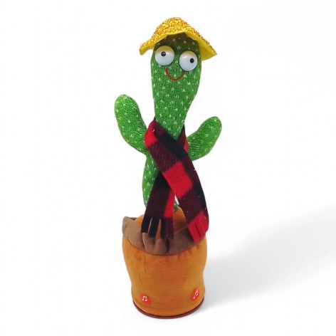Інтерактивна іграшка "Танцюючий Кактус", повторюшка, акумулятор (жовтий)