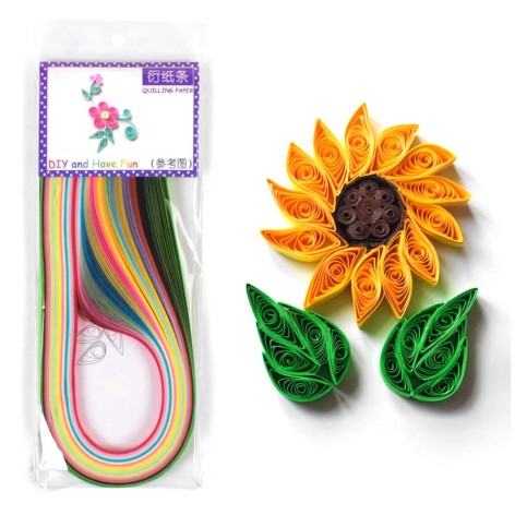 Бумага для квиллинга С 37119 ширина 7мм, длина 54см, 16 цветов в пакете