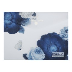 Папка конверт на кнопці ARABESKI, А5, матовий напівпрозорий, пластик, темно-синій, ціна за 2 шт. //