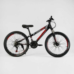 Велосипед Спортивний Corso «Primary» 24" дюймів PRM-24020 (1) рама сталева 11``, обладнання Saiguan 21 швидкість, зібран на 75%