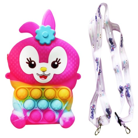 Сумка POP IT Зайчик малиновий