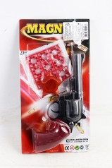 УЦЕНКА 20% Револьвер в комплекте:9 пистонов на 8 выстрелов, значок нагрудный, р-р ирушки 22*12см, на планш. /36/