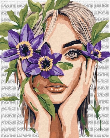 Картина по номерам - "Красочная поэзия: Клематис" ©art_selena_ua, 40х50см