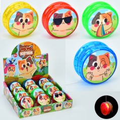 Йо-йо 6см, принт-кист, свет, бат(табл), 4 цвета/микс видов, /6/72/12шт в кор. 22-22,5-6см