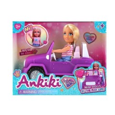 Кукла с аксессуарами высота куклы 13 см, машинка, в кор. /48/